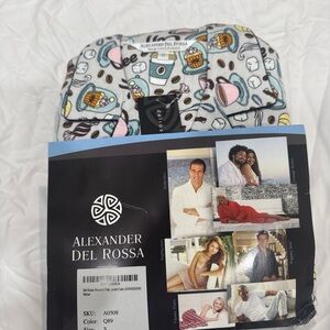 Alexander Del Rossa Women's Pajama Set - Light Blue Coffee Print